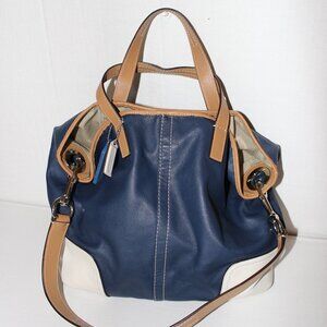 Coach Hadley Midnight Blue/White Convertible Shoulder Bag